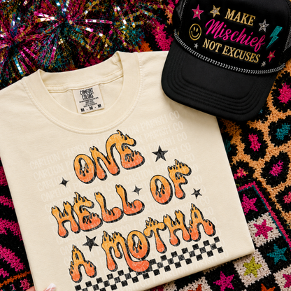 One Hell of a Motha Shirt | Flame Mom Graphic Tee