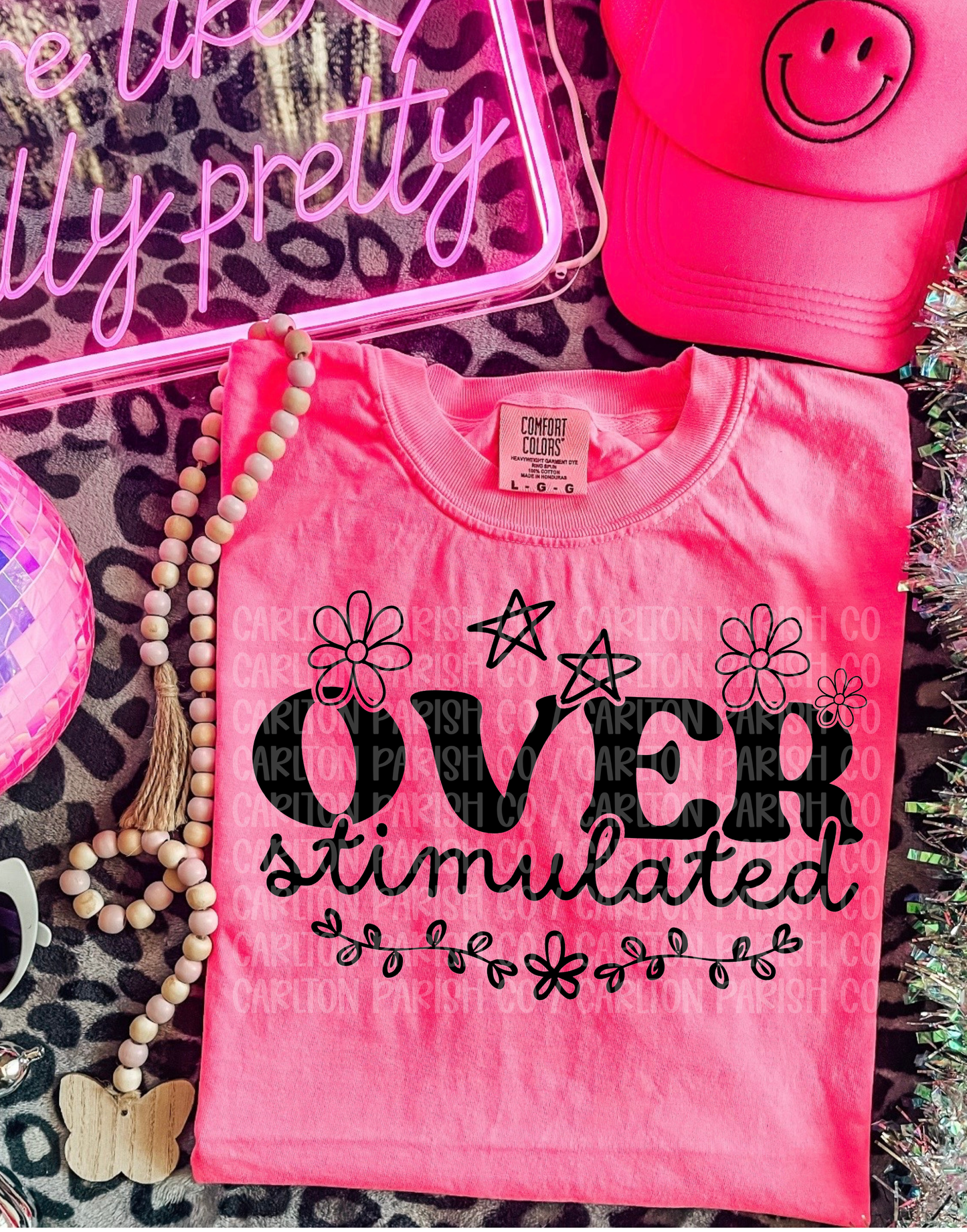 Over Stimulated Shirt | Trendy Doodle Graphic Tee