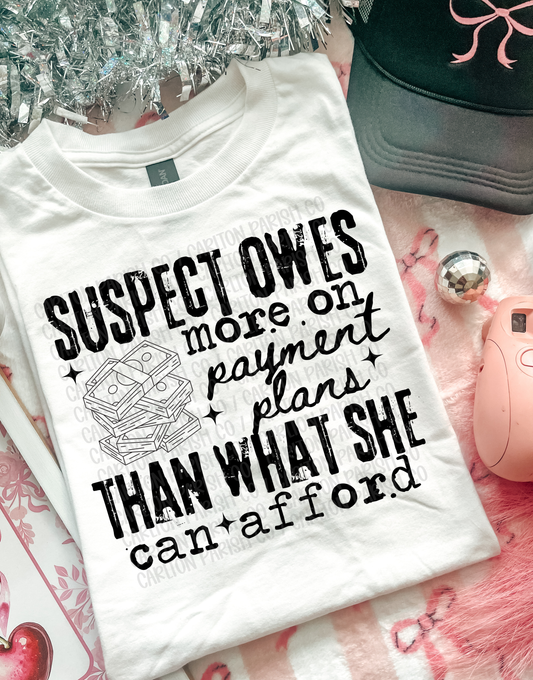 Suspect Owes More Than She Can Afford