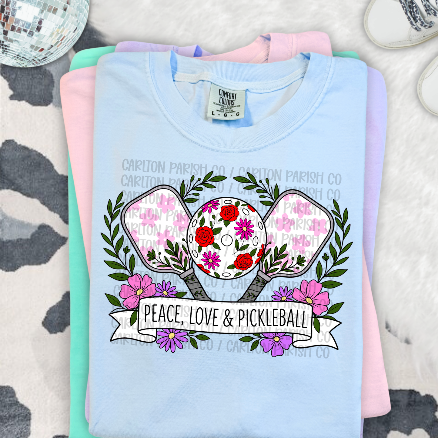 Peace Love Pickleball Shirt | Pickleball Graphic Tee