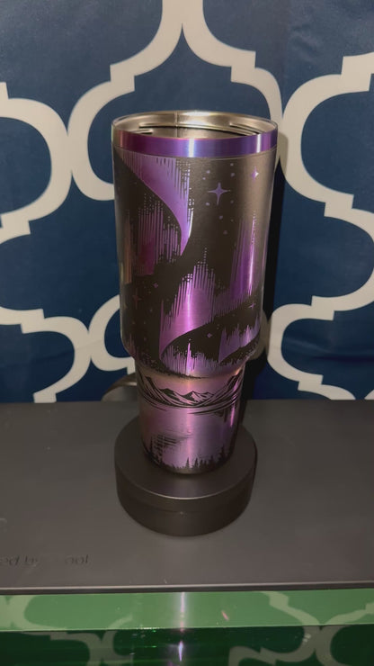40 Oz Northern Lights Tumbler | Laser Engraved