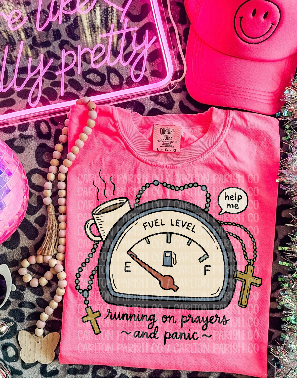 Running on Prayers and Panic Shirt | Funny Faith Graphic Tee