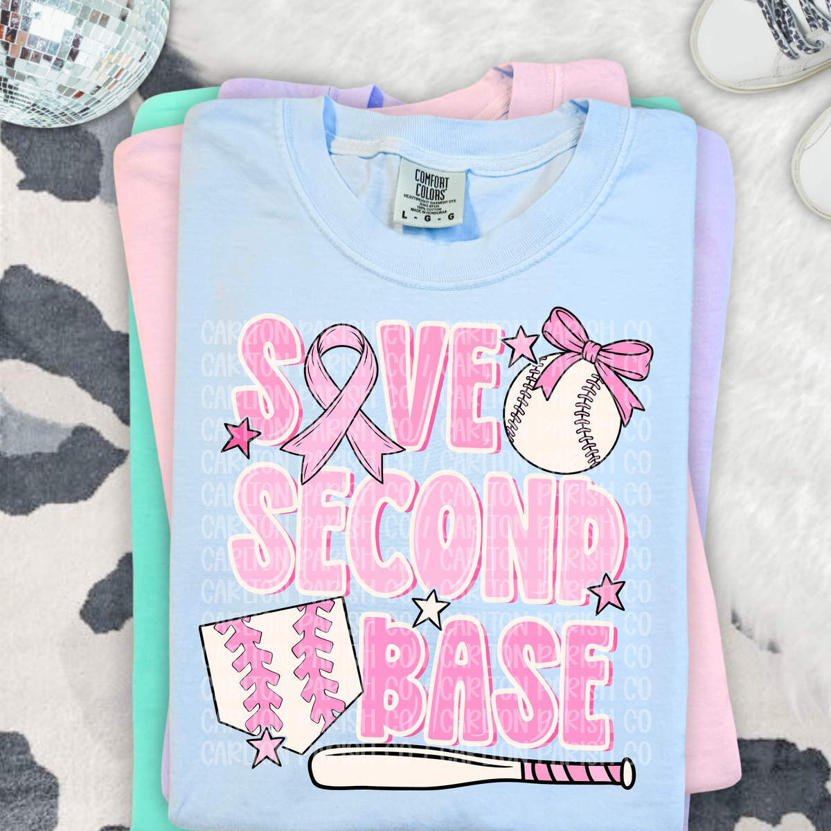 Save Second Base Shirt | Breast Cancer Awareness Softball Tee