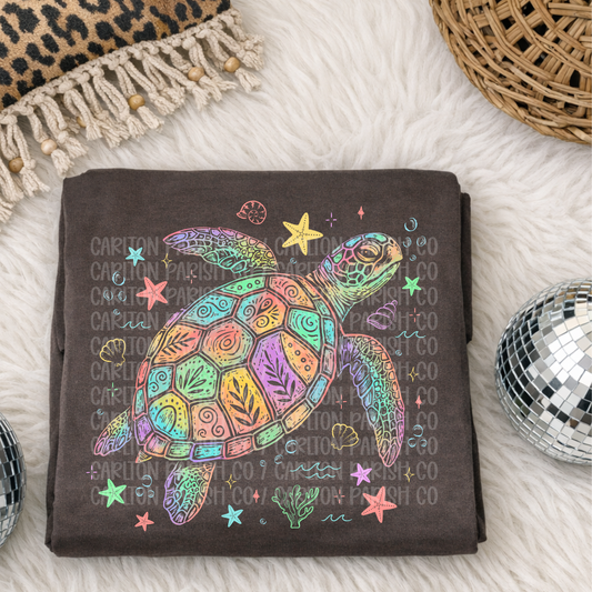 Neon Sea Turtle