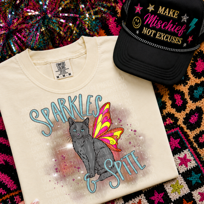 Sparkles and Spite Shirt | Fairy Cat Graphic Tee