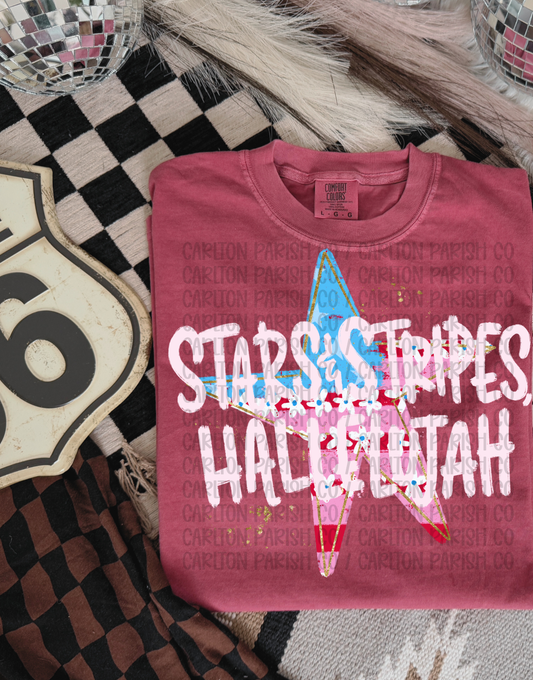 Stars and Stripes Hallelujah Shirt | Patriotic Tee