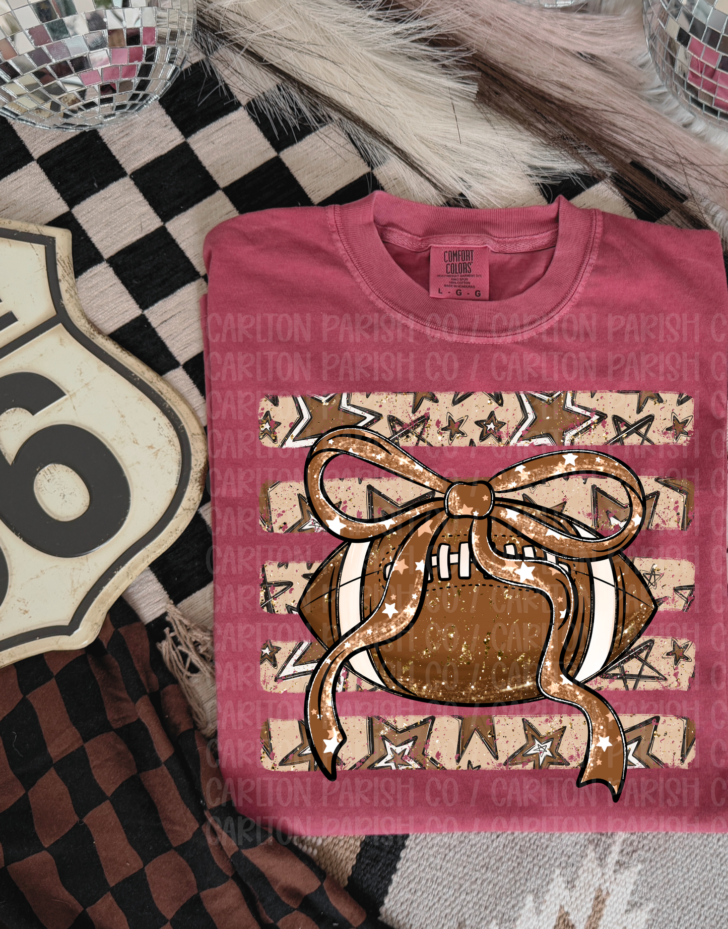 Preppy Football Shirt | Bow & Star Game Day Tee