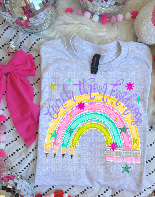 Teach Them Kindness Shirt | Teacher Rainbow Tee