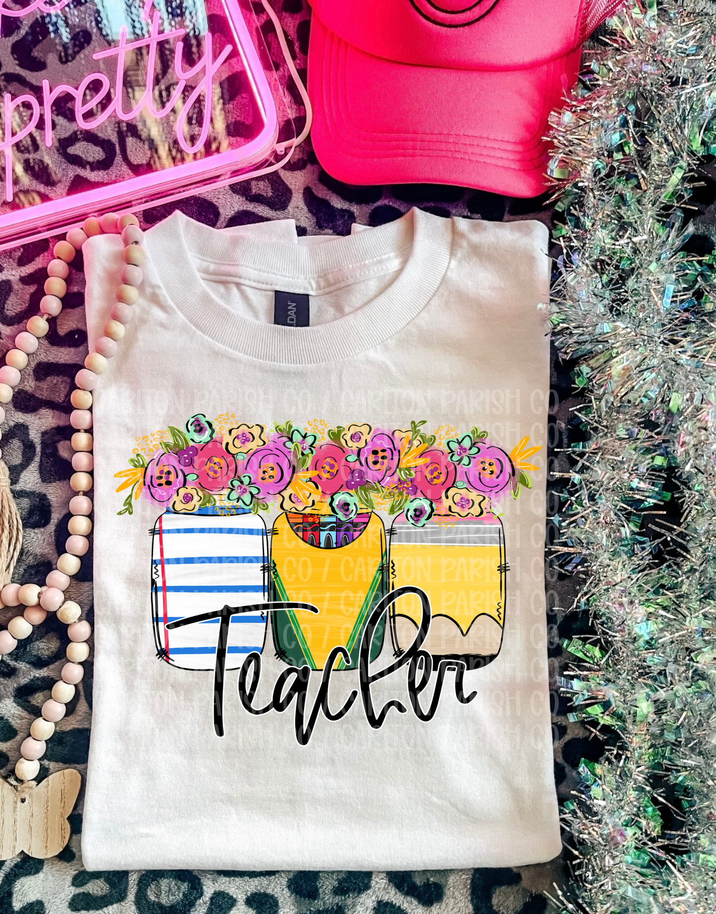 Teacher Mason Jar Shirt | Floral Teacher Graphic Tee